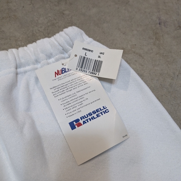 VTG Deadstock Russell Athletic Mens L Sweatpants White - Picture 3 of 11